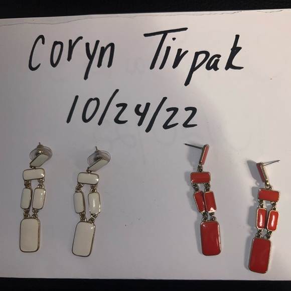 Kate Spade New York orange and white dangling earrings - Picture 2 of 4